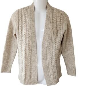 Croft & Barrow Tan Cable Knit Long Sleeve Lightweight Cardigan Women Size Small